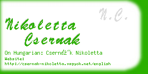 nikoletta csernak business card